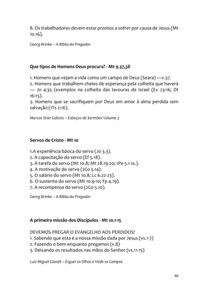 Sermões Missionários - Centenas de esboços de sermões sobre Evangelização e Missões — page 66