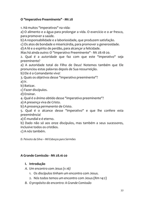 Sermões Missionários - Centenas de esboços de sermões sobre Evangelização e Missões — page 77