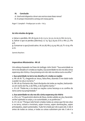 Sermões Missionários - Centenas de esboços de sermões sobre Evangelização e Missões — page 79