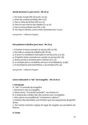 Sermões Missionários - Centenas de esboços de sermões sobre Evangelização e Missões — page 84