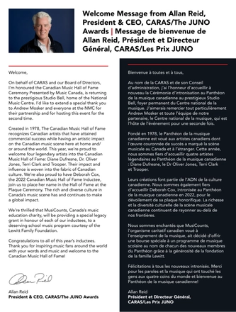 The Canadian Music Hall of Fame Ceremony 2023 — page 4