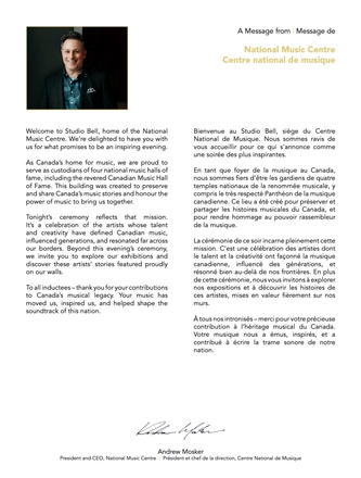 Canadian Music Hall of Fame Ceremony Program — page 6