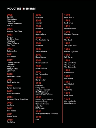 Canadian Music Hall of Fame Ceremony Program — page 7