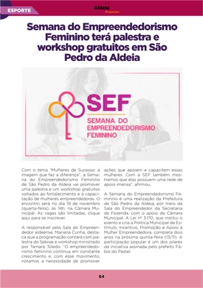 Revista Aldeia Magazine – Edição 064 — page 64