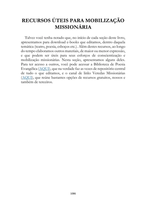 ALMANAQUE DO MOBILIZADOR MISSIONÁRIO – Mais de 1.000 páginas de recursos para ampliar a consciência missionária de sua igreja, grupo e família. — page 1086