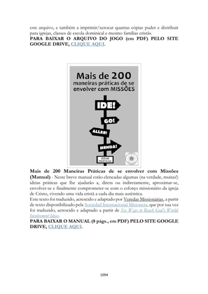 ALMANAQUE DO MOBILIZADOR MISSIONÁRIO – Mais de 1.000 páginas de recursos para ampliar a consciência missionária de sua igreja, grupo e família. — page 1094