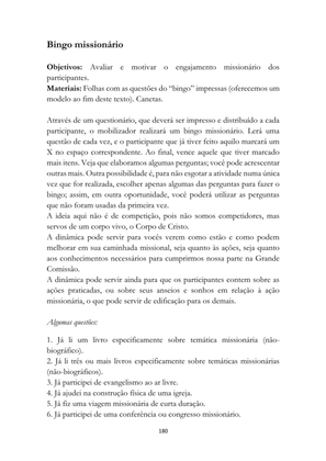 ALMANAQUE DO MOBILIZADOR MISSIONÁRIO – Mais de 1.000 páginas de recursos para ampliar a consciência missionária de sua igreja, grupo e família. — page 180