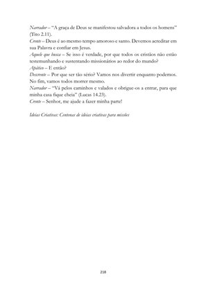 ALMANAQUE DO MOBILIZADOR MISSIONÁRIO – Mais de 1.000 páginas de recursos para ampliar a consciência missionária de sua igreja, grupo e família. — page 218