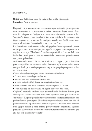 ALMANAQUE DO MOBILIZADOR MISSIONÁRIO – Mais de 1.000 páginas de recursos para ampliar a consciência missionária de sua igreja, grupo e família. — page 33