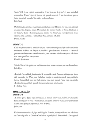 ALMANAQUE DO MOBILIZADOR MISSIONÁRIO – Mais de 1.000 páginas de recursos para ampliar a consciência missionária de sua igreja, grupo e família. — page 91