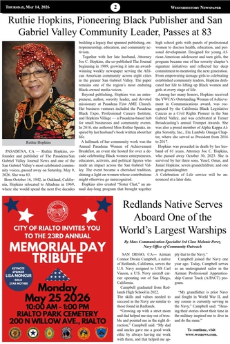 Thursday, May 14, 2026 |  Vol 40 No 9 — page 2