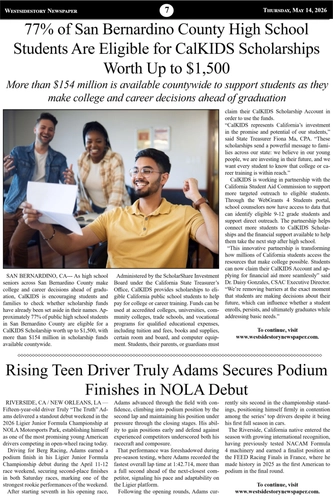 Thursday, May 14, 2026 |  Vol 40 No 9 — page 7