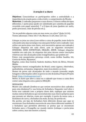 Dinâmicas Missionárias - Dinâmicas e quebra-gelos para promover a visão missionária em sua igreja, grupo e família — page 104