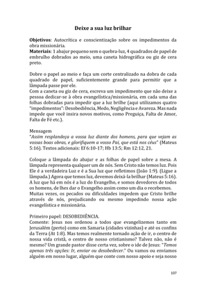 Dinâmicas Missionárias - Dinâmicas e quebra-gelos para promover a visão missionária em sua igreja, grupo e família — page 107