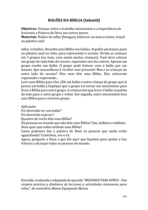Dinâmicas Missionárias - Dinâmicas e quebra-gelos para promover a visão missionária em sua igreja, grupo e família — page 121