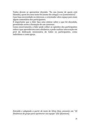 Dinâmicas Missionárias - Dinâmicas e quebra-gelos para promover a visão missionária em sua igreja, grupo e família — page 26