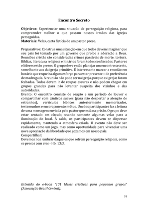 Dinâmicas Missionárias - Dinâmicas e quebra-gelos para promover a visão missionária em sua igreja, grupo e família — page 31