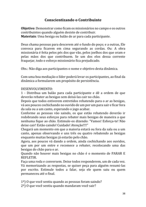 Dinâmicas Missionárias - Dinâmicas e quebra-gelos para promover a visão missionária em sua igreja, grupo e família — page 38