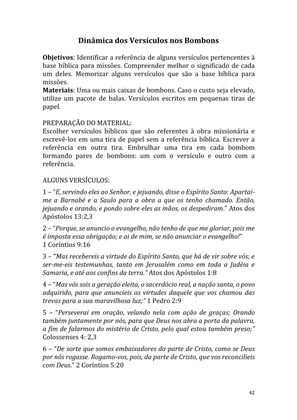Dinâmicas Missionárias - Dinâmicas e quebra-gelos para promover a visão missionária em sua igreja, grupo e família — page 42