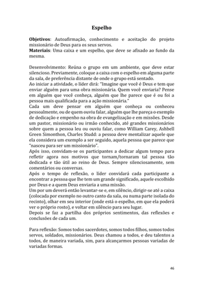 Dinâmicas Missionárias - Dinâmicas e quebra-gelos para promover a visão missionária em sua igreja, grupo e família — page 46