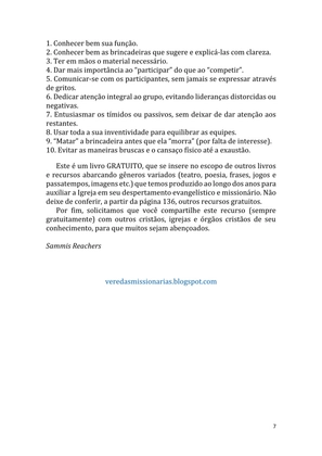 Dinâmicas Missionárias - Dinâmicas e quebra-gelos para promover a visão missionária em sua igreja, grupo e família — page 7