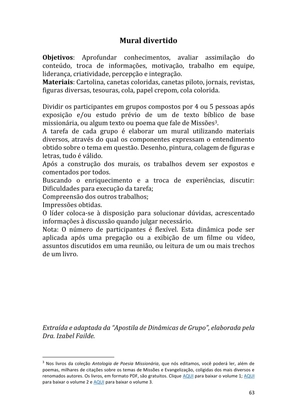Dinâmicas Missionárias - Dinâmicas e quebra-gelos para promover a visão missionária em sua igreja, grupo e família — page 63