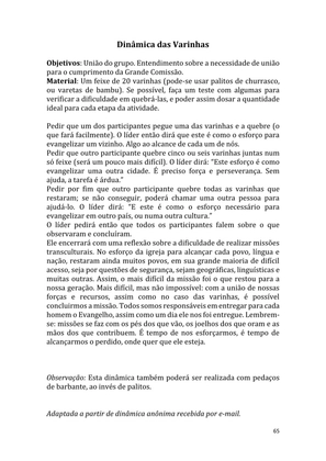Dinâmicas Missionárias - Dinâmicas e quebra-gelos para promover a visão missionária em sua igreja, grupo e família — page 65