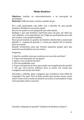 Dinâmicas Missionárias - Dinâmicas e quebra-gelos para promover a visão missionária em sua igreja, grupo e família — page 70