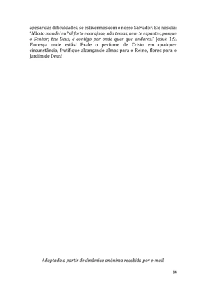Dinâmicas Missionárias - Dinâmicas e quebra-gelos para promover a visão missionária em sua igreja, grupo e família — page 84