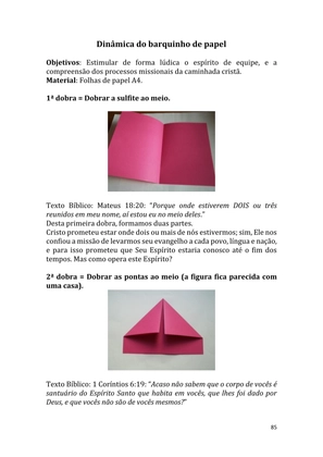 Dinâmicas Missionárias - Dinâmicas e quebra-gelos para promover a visão missionária em sua igreja, grupo e família — page 85