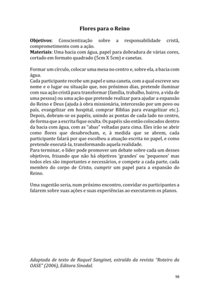 Dinâmicas Missionárias - Dinâmicas e quebra-gelos para promover a visão missionária em sua igreja, grupo e família — page 98