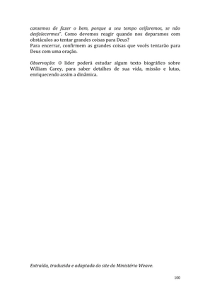 Dinâmicas Missionárias - Dinâmicas e quebra-gelos para promover a visão missionária em sua igreja, grupo e família — page 100
