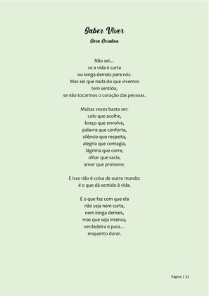 Pequeno Compêndio de Poemas Luminosos - Os Melhores Poemas Motivacionais — page 31