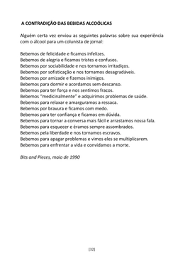 A Cadeia Alcoólica - Frases, poemas e reflexões sobre o alcoolismo — page 32
