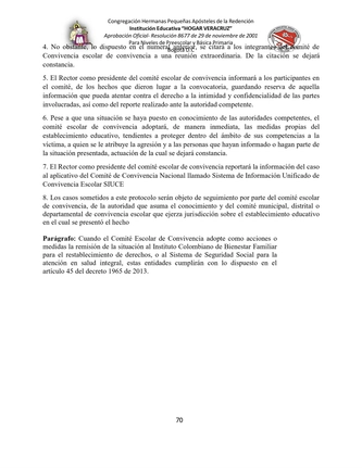 MANUAL DE CONVIVENCIA IEHV AÑO 2025 — page 70