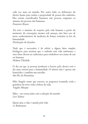 O ABORTO em Frases, Poemas e Reflexões - Antologia — page 28