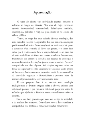 O ABORTO em Frases, Poemas e Reflexões - Antologia — page 7