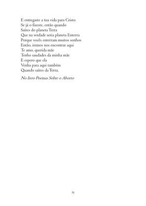 O ABORTO em Frases, Poemas e Reflexões - Antologia — page 71