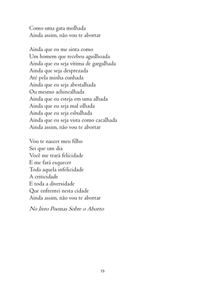 O ABORTO em Frases, Poemas e Reflexões - Antologia — page 73