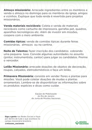 Ideias criativas para envolver sua igreja com Missões — page 11