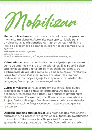 Ideias criativas para envolver sua igreja com Missões — page 5