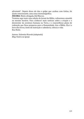 Celebrando as escrituras: Uma coletânea de recursos para vivermos e celebrarmos a Bíblia Sagrada — page 129