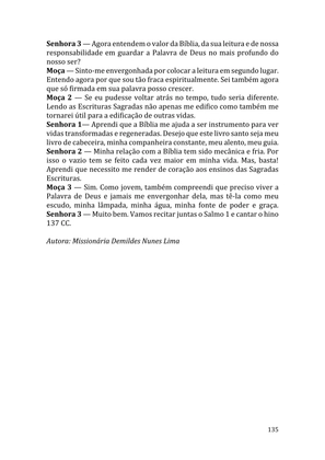Celebrando as escrituras: Uma coletânea de recursos para vivermos e celebrarmos a Bíblia Sagrada — page 135