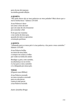 Celebrando as escrituras: Uma coletânea de recursos para vivermos e celebrarmos a Bíblia Sagrada — page 172