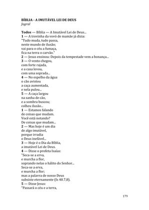 Celebrando as escrituras: Uma coletânea de recursos para vivermos e celebrarmos a Bíblia Sagrada — page 179