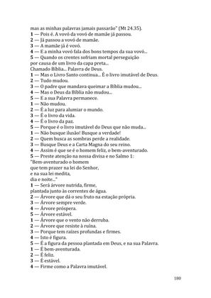 Celebrando as escrituras: Uma coletânea de recursos para vivermos e celebrarmos a Bíblia Sagrada — page 180