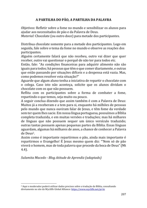 Celebrando as escrituras: Uma coletânea de recursos para vivermos e celebrarmos a Bíblia Sagrada — page 207