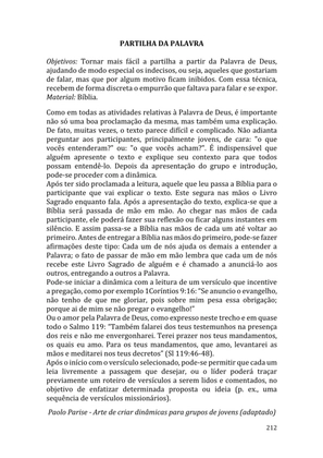 Celebrando as escrituras: Uma coletânea de recursos para vivermos e celebrarmos a Bíblia Sagrada — page 212