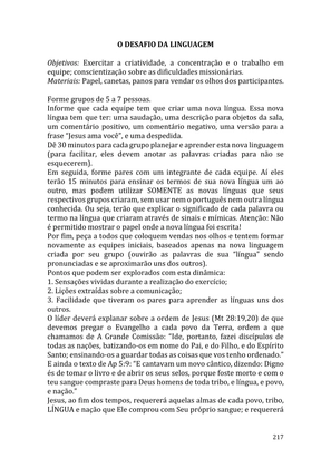 Celebrando as escrituras: Uma coletânea de recursos para vivermos e celebrarmos a Bíblia Sagrada — page 217