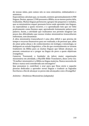 Celebrando as escrituras: Uma coletânea de recursos para vivermos e celebrarmos a Bíblia Sagrada — page 218
